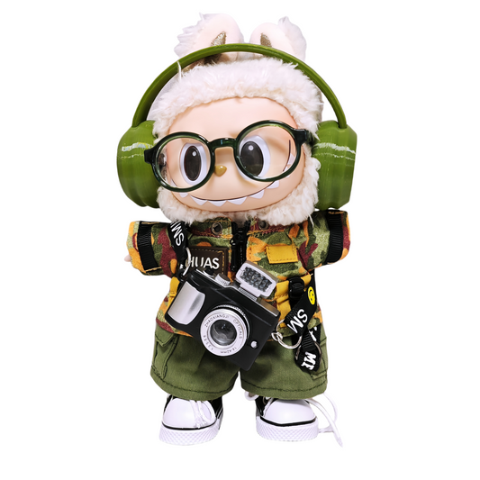 Labubu Camouflage Streetwear Outfit Set 15cm & 17cm - Applicable to Ver. 1 & Ver. 2& Ver. 3 (Clothes Only)