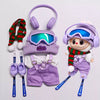 17cm 3.0 Labubu Ski Set | Windbreaker Vest Goggles Winter Travel Doll Accessories