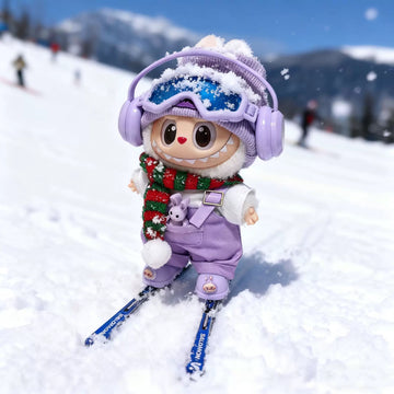 17cm 3.0 Labubu Ski Set | Windbreaker Vest Goggles Winter Travel Doll Accessories
