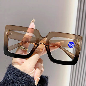 Large Square Anti-Blue Light Foldable Reading Glasses for Presbyopia
