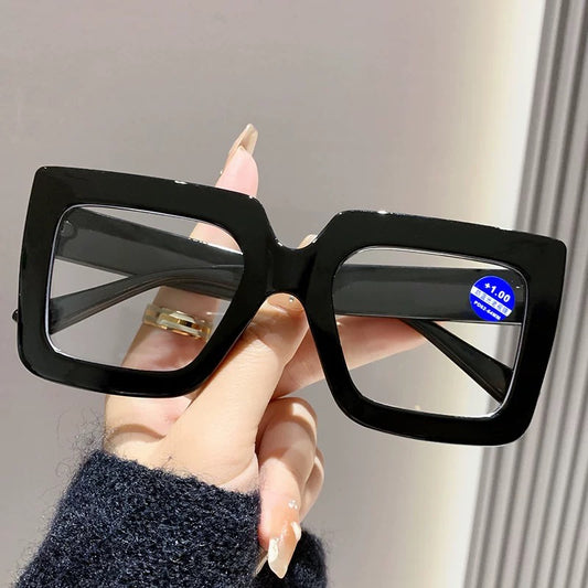 Large Square Anti-Blue Light Foldable Reading Glasses for Presbyopia