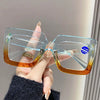 Large Square Anti-Blue Light Foldable Reading Glasses for Presbyopia