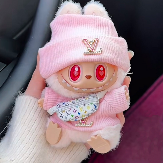 POP MART The Monsters Labubu Fashion Dress - L Style Pink Top+ Hat