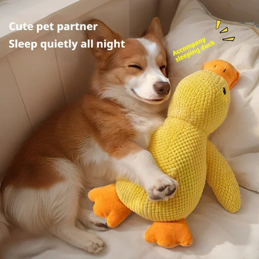 Squeaky Plush Duck Dog Chew Toy Durable Interactive Companion for Teething & Play