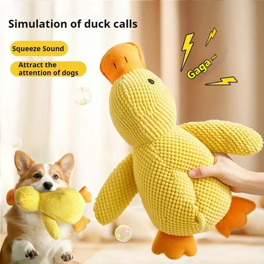 Squeaky Plush Duck Dog Chew Toy Durable Interactive Companion for Teething & Play