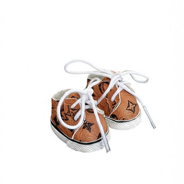 POP MART The Monsters Labubu Fashion Dress- LV style Brown Colour Shoes